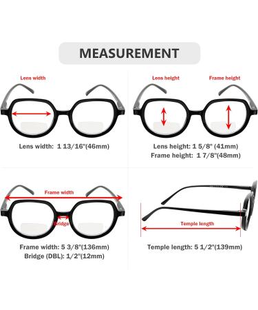 Eyekepper 4-Pack Vintage Bifocal Reading Glasses for Women - Clear Lens 2.0x Magnification Mixed Colors - Buy Online on GoSupps.com