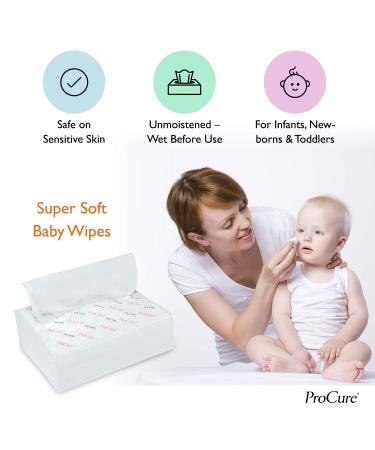Ultra Soft Dry Wipes 100 Count - Convenient Dispenser Pack - Disposable Cleansing Cloths for Baby, Adults - Hospital Washcloths for Incontinence, Facial Use - Buy Online on GoSupps.com