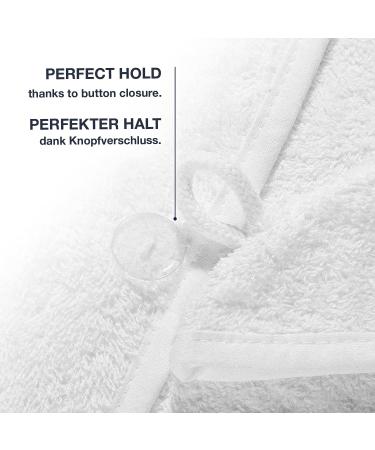 LIEBLINGS Ding Cotton Hair Turban - 100% Quick-Drying Hair Towel for Long Hair | White 70x26 cm | International Shipping Available - Buy Online on GoSupps.com