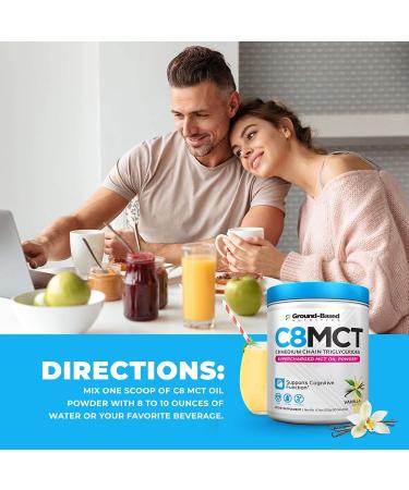 Ground-Based Nutrition C8 MCT Oil Powder Supercharged Medium Chain Triglycerides MCT Oil Powder Vegan-Friendly Non-GMO Powdered C8 MCT Oil Ketogenic MCT Coffee Creamer No Stevia (Vanilla) - Buy Online on GoSupps.com
