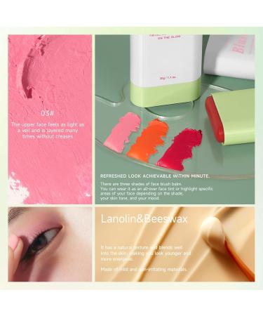 Multi-Use Makeup Blush Stick Beauty Solid Moisturizer Stick Waterproof Natural Nude Makeup Tinted Solid Moisturizer Stick for Eyes Lips Cheek (Rose red 30g) - Buy Online on GoSupps.com