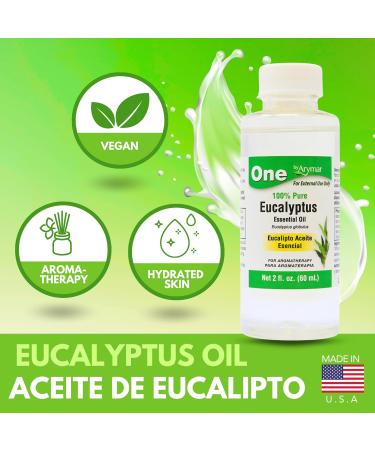 Arymar Eucalyptus Essential Oil, Therapeutic Grade, Steam Distilled, Aromatherapy and Home Fragrance 2oz - Buy Online on GoSupps.com