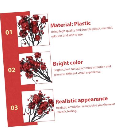 Zerodeko 18 Pcs Berry Bunch Cuttings Fake Holly Berries Holiday Floral Picks Artificial Stem Ornaments Christmas Decorations Garland Diy Wreath Decors Accessories Plastic Red Christmas Tree Redx3pcs 30x10cmx3pcs - Buy Online on GoSupps.com