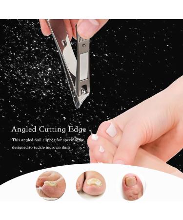 Dimeho Ingrown Nail Clipper Angled Thick Nail Cutters with Slant Curved Blade Stainless Steel Finger Nail Clippers Podiatrist Toenail Trimmer Tool for Pedicure Manicure Pain Relief Finger Toe - Buy Online on GoSupps.com