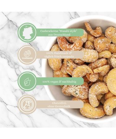  1001 Frucht 1001 Frucht - Wasabi Style Cashew Seeds - 250 grams - Whole Cashew Seeds refined with a blend of spicy wasabi spices - pure snacking pleasure - Buy Online on GoSupps.com