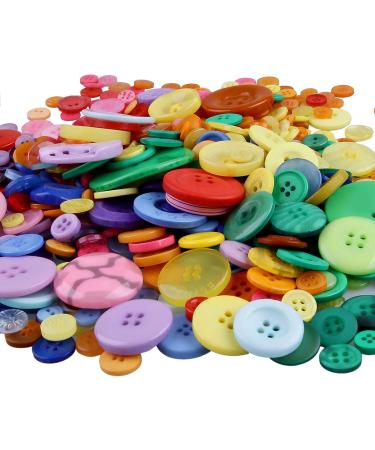 Greentime Mixed Color Round Resin Buttons - 600-700 PCS Assorted Sizes for Crafts & Sewing DIY - Rainbow Handmade Ornament Buttons - Buy Online on GoSupps.com