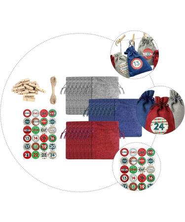 KONTONTY 1 Set Christmas Bag Candy Bags Christmas Advent Calendar Storage Pouch Drawstring Storage Bags - Buy Online on GoSupps.com