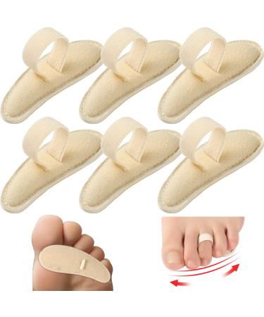 6 Pcs Hammer Toe Cushion Toe Pads Reduces Pressure from Calluses and Hammer Toes Buttress Pad Toe Crest Cushion Large for Left Foot  Beige