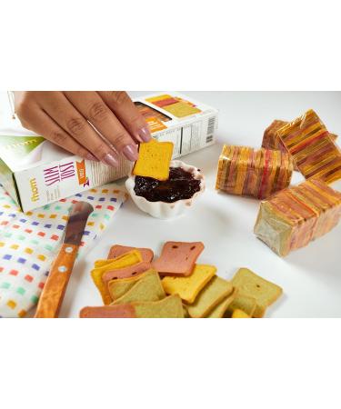 FHOM Slim Veggie Mini Toasts Crackers - No Artificial Colors, Vegan, Crispy & Low Sodium - 3.88oz (Pack of 2) - Buy Online on GoSupps.com