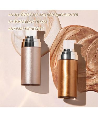  HADAVAKA 20ml Glitter Body Makeup Liquid Cream Bronzer Smooth Shine Liquid Foundation Moisturizing Shiny Face Body Skin Highlighter Lotion Instant Result Sparkles and Deepens Skin Tone (02#) - Buy Online on GoSupps.com