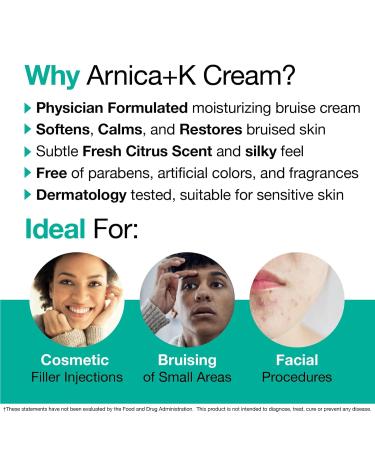 VitaMedica Arnica Cream 2 Pack - Arnica Montana + Vitamin K Oxide Bruise Cream for Sensitive Skin - Undereye Treatment with Vitamin C - 0.5 Ounce Each - Buy Online on GoSupps.com