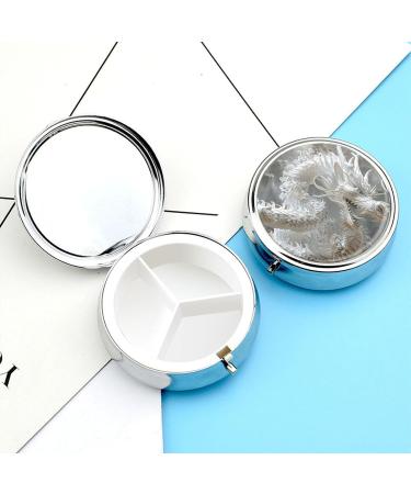 White Dragon Style 3 Compartment Pill Box - Portable Travel Organizer for Medicine & Supplements - Ideal for Purse & Pocket - Buy Online on GoSupps.com