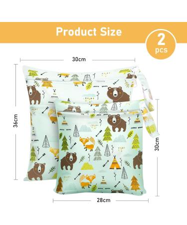 Dioxide Waterproof Diaper Pocket & Wet Bag - Reusable Dirty Laundry Bag for Baby Travel & Fitness - 2PCs - Buy Online on GoSupps.com