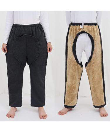 Bedridden Patient Clothing Patient Care Pants Winter Plus Velvet Incontinence Trousers Patient Pajamas Nursing Aid For Long Time Bedridden Wheelchair Fracture(Black XXX-Large) XXX-Large Black - Buy Online on GoSupps.com