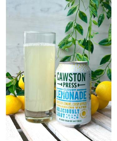 Cawston Press Sparkling Cloudy Lemonade 12 x 330ml Cans | Gluten Free Vegan & No Added Sugar - Buy Online on GoSupps.com