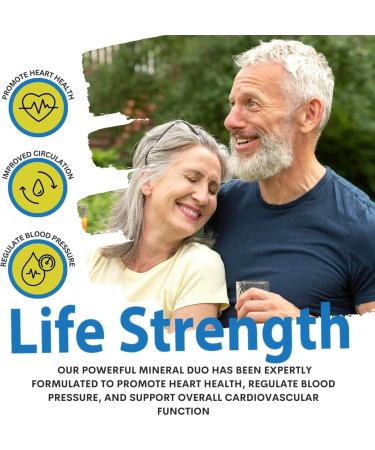 Life Strength Magnesium Potassium Complex Supplement - 90 Capsules - Supports Vascular Health & Leg Cramp Relief - Buy Online on GoSupps.com