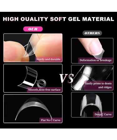 Buy 600Pcs Extra Short Square Nail Tips | Half Cover Clear Acrylic Nails | 12 Sizes for DIY Nail Salon - Buy Online on GoSupps.com
