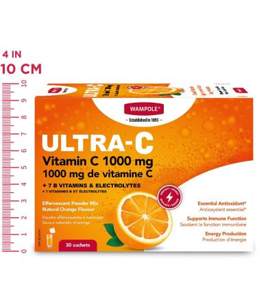 Wampole Ultra-C 1000 mg of Vitamin C + B Vitamins & Electrolytes Effervescent Powder Mix Immunity Energy and Hydration (2 Pack) - Buy Online on GoSupps.com