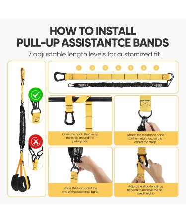 Premium Adjustable Pull Up Assistance Bands for Strength Training - Replaceable Bands with Fabric Feet Mats for Optimal Workout Performance - Buy Online on GoSupps.com