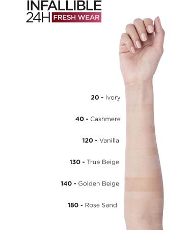 L'Or al Paris Infallible 24H Fresh Wear Foundation in a Powder Full-coverage Longwear Weightless Smooth Finish Water-proof and Transfer-proof 20 Ivory 20 Ivory 9 g (Pack of 1) - Buy Online on GoSupps.com