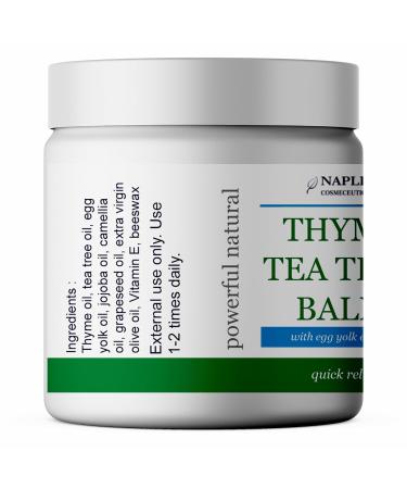 Thyme & Tea Tree Oil Balm for Cystic Acne Relief - Soothing Salve for Irritations Eczema & Psoriasis - 2 Ounce Pack - Buy Online on GoSupps.com