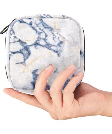 Women's Makeup Organizer & Menstrual Cup Storage Bag | Big Capacity Travel-Friendly Marble Stone Texture - Buy Online on GoSupps.com