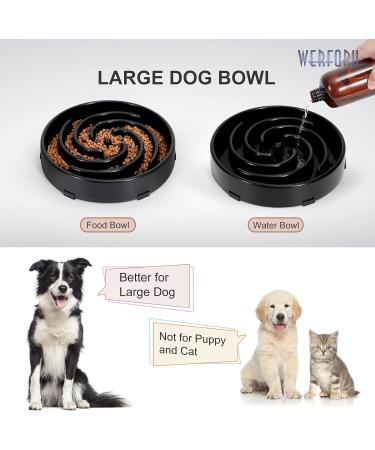 Large Pet Slow Feeder Dog Bowl - Interactive Puzzle Feeding Bowl for Healthy Eating - Non-Skid Bloat Stop Design in Black - Buy Online on GoSupps.com