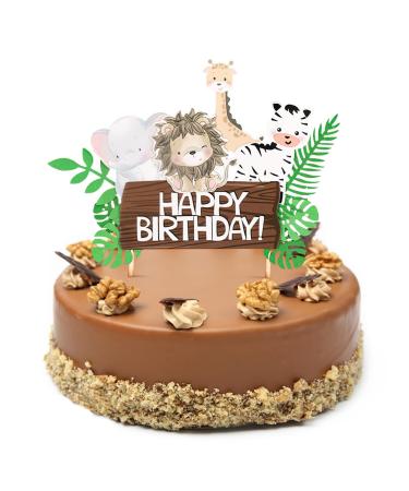 Animal Cake Toppers Cake Toppers Jungle Animals Odorless Touch Food for Children'S Birthday Party Baby Shower