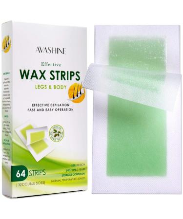 Avashine Body Wax Strips, Waxing Kit Contains 64 Strips 3.5x7 Inch (Pack of 64)