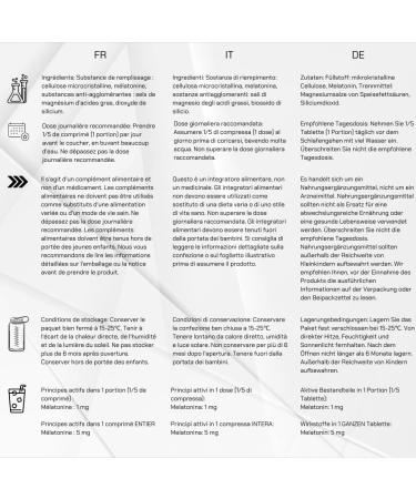 INSPORT Nutrition - Melatonin Forte - 5mg per tablet - 1000 Servings (200 Vegan tablets) - Heavily Dosed Sleeping Pill - Pure Composition - Buy Online on GoSupps.com