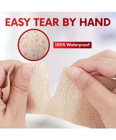 HEALQU Self Adhesive Bandage Wrap - 1x 5 Yard Cohesive Tape for Sports - Waterproof Elastic Bandages for Wrist & Ankle - Box of 36 - Buy Online on GoSupps.com