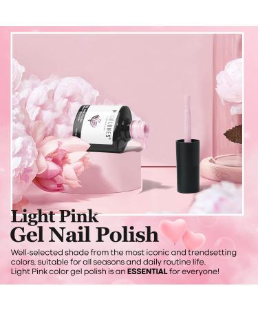 Modelones 15ML Light Pink Gel Nail Polish | Soak Off Baby Pink Spring DIY Manicure | Easter Gift for Her | A02 Pastel Pink - Buy Online on GoSupps.com