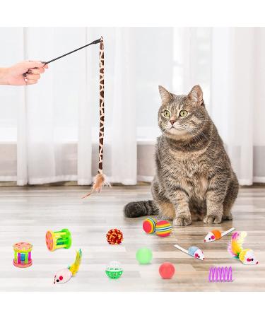 33 PCS Interactive Cat Toys for Indoor Cats - Collapsible Tunnel, Feather Wand, Bell Teaser, Fuzzy Balls, Mouse Toys - For Cats Under 12lbs - Buy Online on GoSupps.com