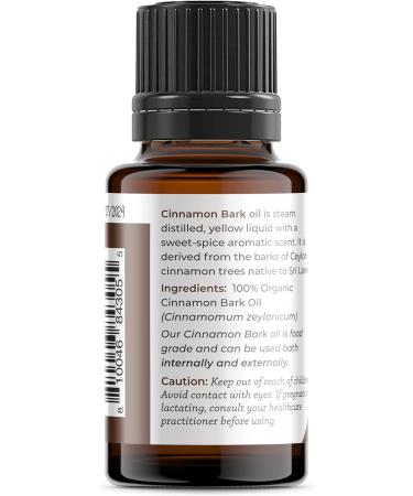 Viva Doria Organic Ceylon Cinnamon Bark Oil - 100% Pure Food Grade Essential Oil 15 mL | Natural & Undiluted Aromatherapy - Buy Online on GoSupps.com