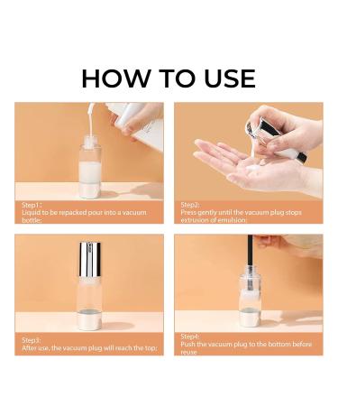 Longway Silver Airless Cosmetic Cream Pump Bottle Travel Size 1oz/30ml (Pack of 6) - Refillable Containers - Buy Online on GoSupps.com
