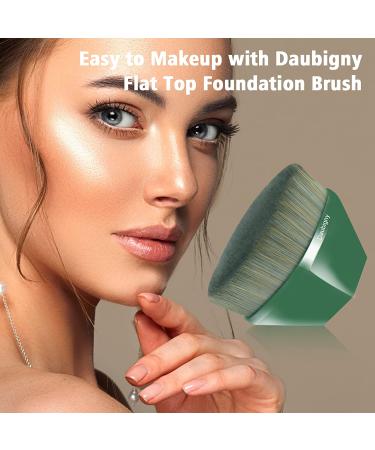 Flat Top Kabuki Foundation Brush - Blending Liquid & Powder with Bonus Case (Green) - Buy Online on GoSupps.com