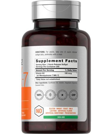 Horb ach Vitamin K2 MK7 100mcg | 250 Softgels | Non-GMO Gluten Free Supplement - Buy Online on GoSupps.com