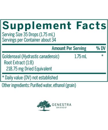 Genestra Goldenseal Tincture 2 fl. oz. | Herbal Digestive Support Supplement - Buy Online on GoSupps.com