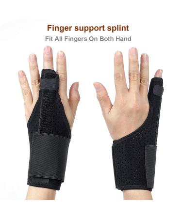 Ultrafun Trigger Finger Splint Brace - Breathable Wrist & Thumb Support for Pain Relief - Black - Buy Online on GoSupps.com