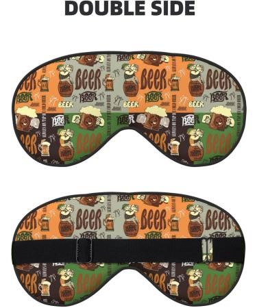 Beer Print Soft Eye Mask | Sleep Mask for Men & Women | Comfortable Travel Sleep Aid - Buy Online on GoSupps.com