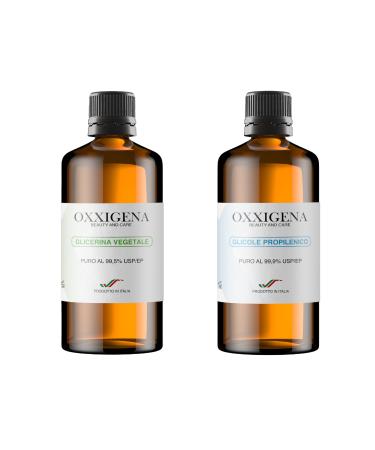 Oxxigena - neutral base kit of 500 ml with pure liquid vegetable glycerin 99.5% (250 ml) + pure liquid propylene glycol (250 ml) 50 VG / 50 pg 100% made in Italy - Buy Online on GoSupps.com