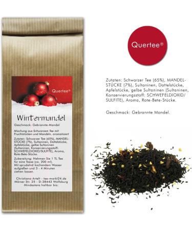  Quertee Winter Tea - Christmas Tea "Winter Almond" - Black Tea - Black Tea at Christmas and Winter (100g) - Buy Online on GoSupps.com