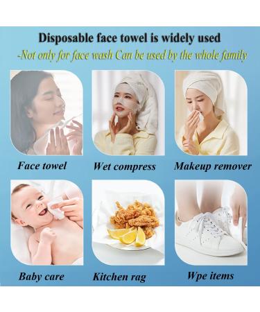 100 Count Ultra Soft Disposable Face Towel Washcloths - Lint-free Cotton Dry Wipes for Skin Care & Make-up Removal - Buy Online on GoSupps.com