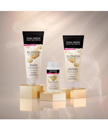 John Frieda BLONDE+ Repair System Conditioner With Bond Building Plex Contents: 250 ml For blondes damaged by lightening Strengthens and forms new bonds directly on the hair - Buy Online on GoSupps.com