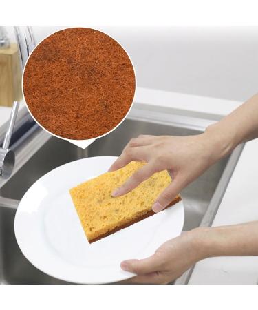 Geynutaly 16 Pack Biodegradable and Compostable Sponges Scouring Pad Palm Fiber Eco-Friendly Sponge for Kitchen Dishes Cleaning - Buy Online on GoSupps.com