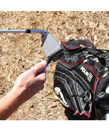 Golf Club Brush and Groove Cleaner Set with 2ft Retractable Zip-line - Black & Blue - Buy Online on GoSupps.com