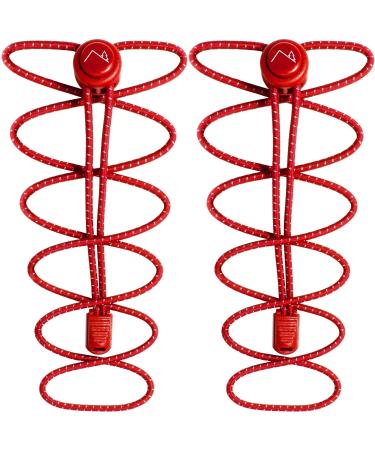 CampTeck Quick Release Shoelaces Elastic Shoelaces with Quick Lacing System Red