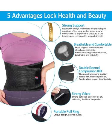 Bracepost Women's Lower Back Pain Relief Brace with Biomimetic Aluminum Plate - Adjustable Lumbar Support Belt for Herniated Disc & Sciatica - Regular Size (Waist 37-48inch) - Buy Online on GoSupps.com