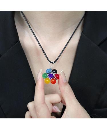 Oralgos Colorful Choker Necklace for Women & Girls | Fashionable Gothic Punk Jewelry with Six-Pointed Star | International Shipping Available - Buy Online on GoSupps.com