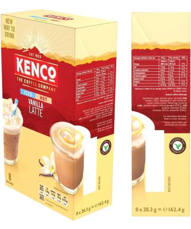 Coffee Multipack With 2x Kenco Vanilla Latte Iced/Hot Instant Coffee 162.4g 8 per pack - Kenco Hot/Iced Coffee On the Go Instant Coffee Sachets - Buy Online on GoSupps.com